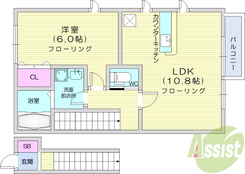 1LDK、温水洗浄便座、追い焚き機能、宅配BOX