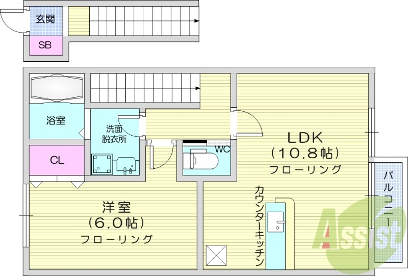 1LDK、温水洗浄便座、駐車場一台無料、Wi-Fi無料