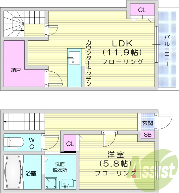エアコン、コンロ設置可能、温水洗浄便座、バストイレ別