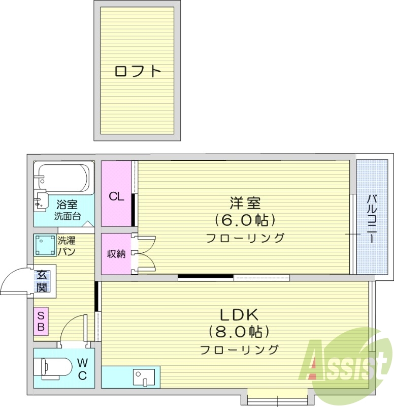 １LDK、最上階、シャワートイレ、エアコン