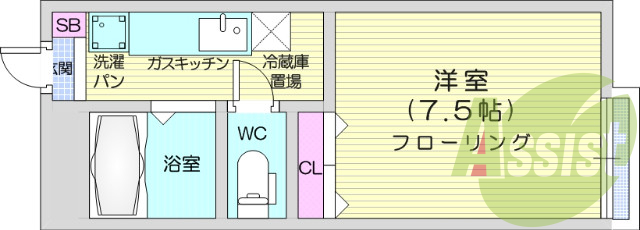 写真は別室です。１K、南向き、モニター付きインターホン