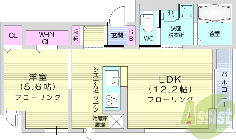 1LDK、エアコン、室内洗濯機置場、トイレ浴室別、収納