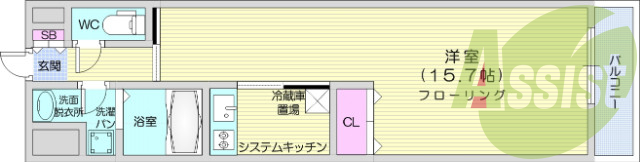 1K、エアコン、宅配BOX、防犯カメラ