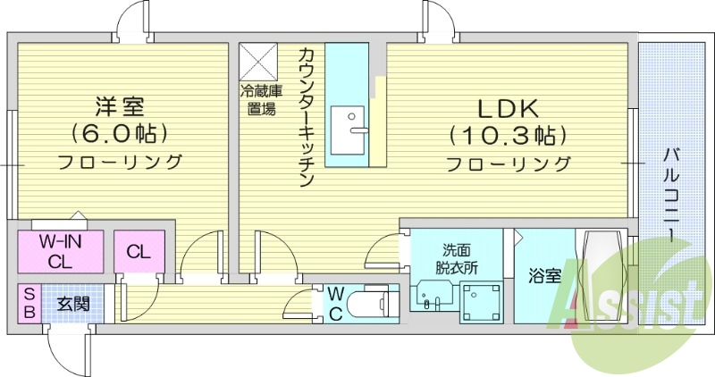 1LDK、追い焚き機能、床下収納、ネット無料、室内物干し