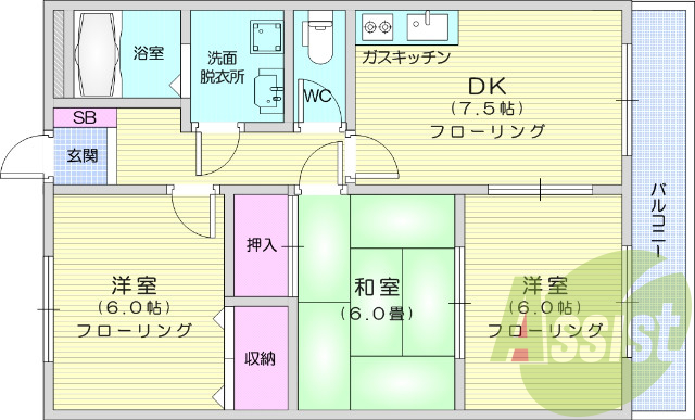 バス・トイレ別、ペット可、追い焚き機能、独立洗面台