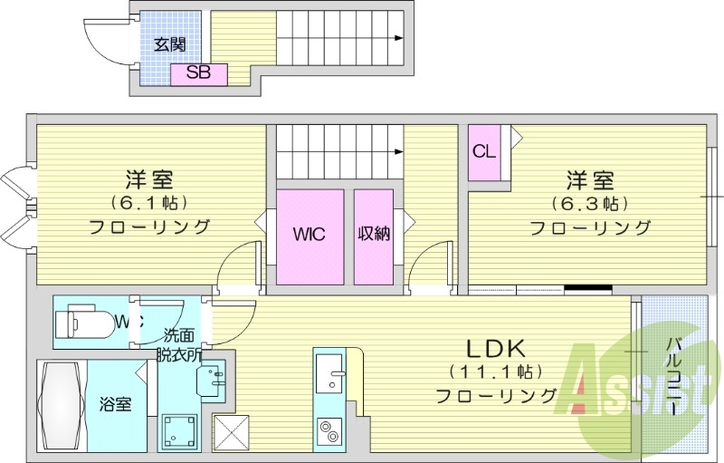 2階の間取り図