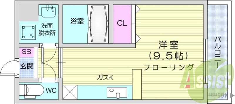 1R、独立洗面台、エアコン、追い焚き機能