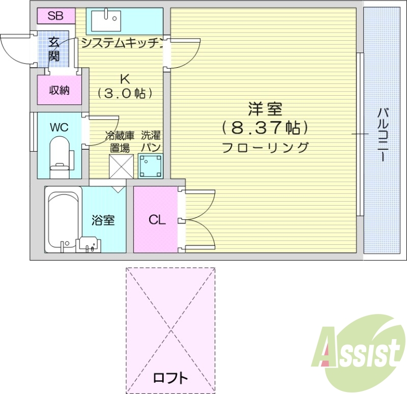 1K、温水洗浄便座、モニタ付きインターホン、エアコン
