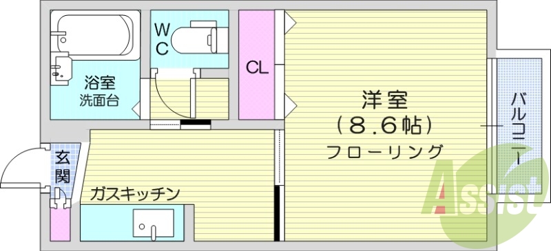 1K、ネット使用料、暖房洗浄消臭機能付便座