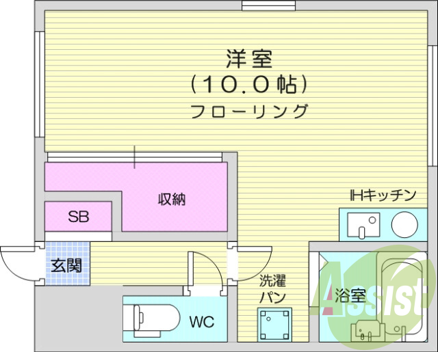 南向き、洋室10帖、バストイレ別、広々とした空間
