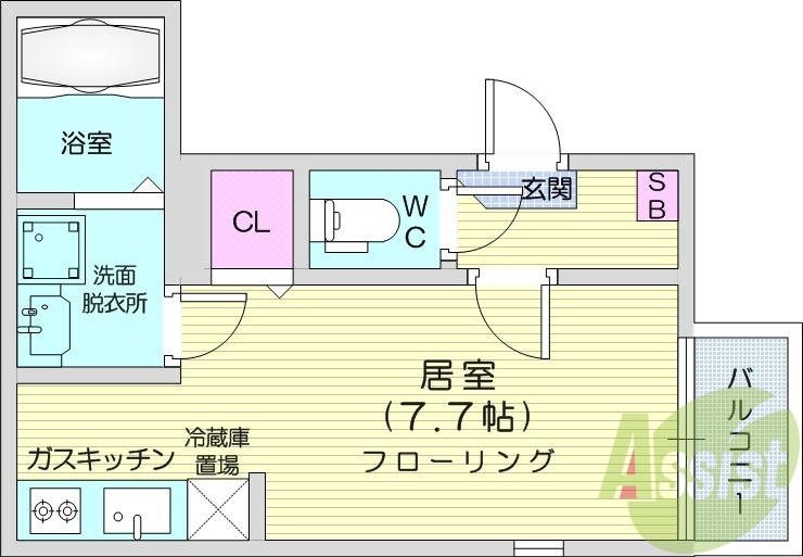 1R、オートロック、浴室乾燥機、エアコン、ネット無料、収納