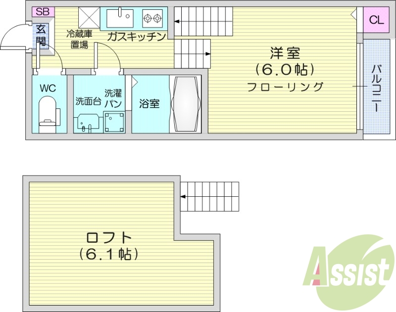 1K、浴室乾燥機、独立洗面台、ネット使用料無料