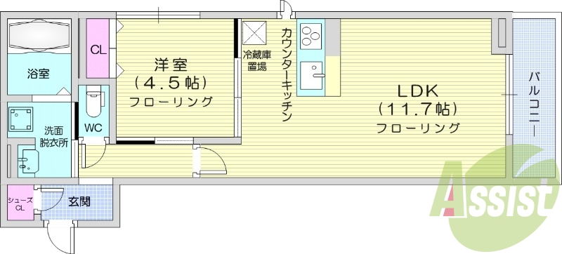 ※建築中※　1LDK　ペット相談可　インターネット無料