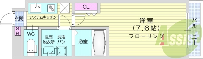 1K、独立洗面台、浴室乾燥機、IHクッキングヒーター