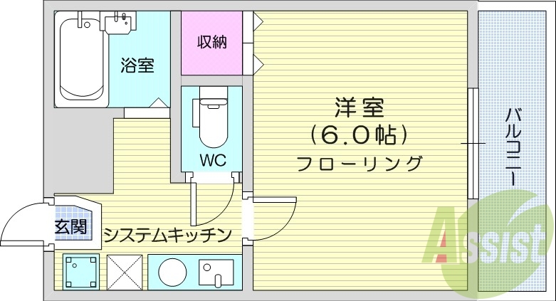 1K、3階、ネット使用料不要、温水洗浄便座、南西向き