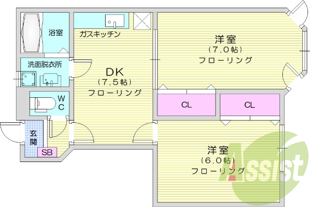 2DK、防犯カメラ、追い焚き、独立洗面台、テラス