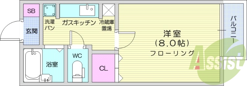 1K、ペット相談、バストイレ別、温水洗浄便座