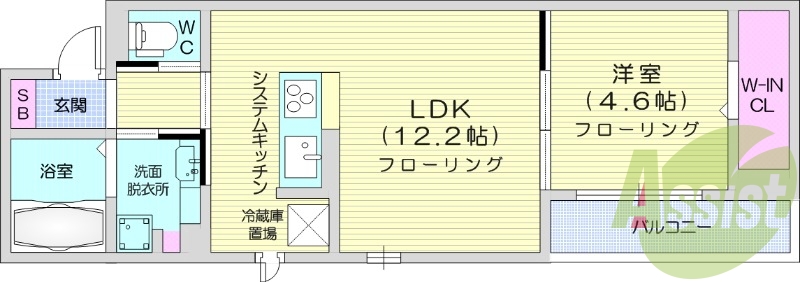 1LDK、浴室乾燥機、追い焚き機能、バストイレ別、エアコン