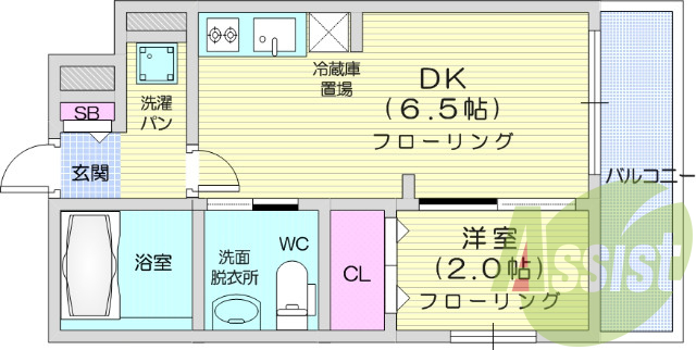 1DK、ネット無料、洗面所独立、バストイレ別、エアコン