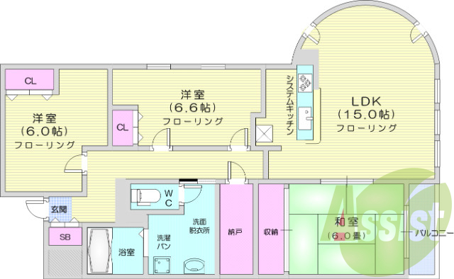 ３ＬＤＫ、給湯、エアコン、ＩＨコンロ、オートロック。