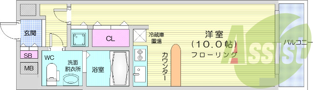 1*、バス・トイレ別、温水洗浄便座、ガスコンロ付き