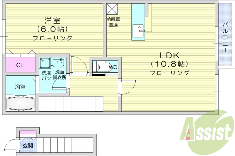 1LDK、温水洗浄便座、追い焚き機能、インターネット無料