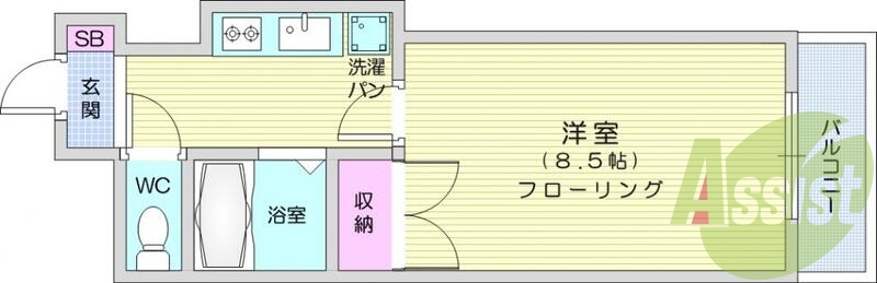 写真は別室です。1ｋ、角部屋、IHクッキングヒーター付き