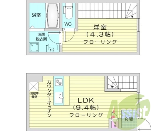 1LDK、浴室乾燥、追い焚き機能、室内洗濯機置き場、エアコン