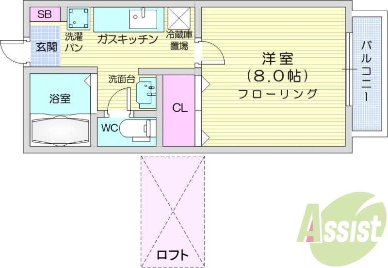 1K、独立洗面台、シューズボックス、エアコン