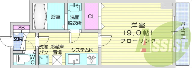 お写真は407号室のものです。参考にしてくださいませ。