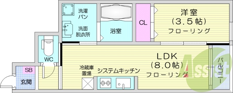 ※建築中※1LDK、フローリング、浴室乾燥機