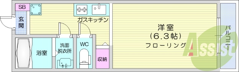 1K、ペット相談可能、インターネット無料