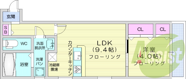 1LDK、防犯カメラ、システムキッチン、追い焚き機能