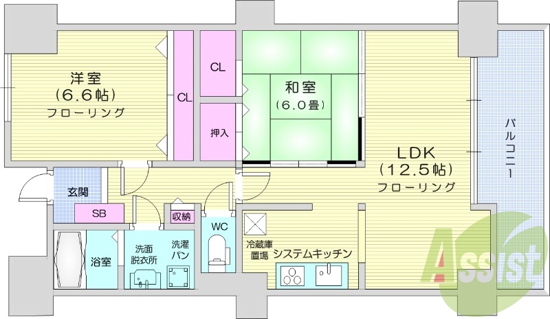 ファミリー向け2LDK、オートロック、オール電化