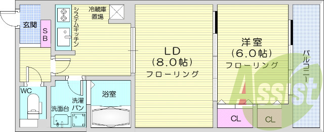 1LDK、浴室乾燥機、洗面所独立、温水洗浄便座