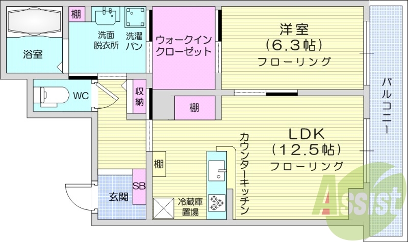1LDK、オートロック、防犯カメラ、宅配ボックス