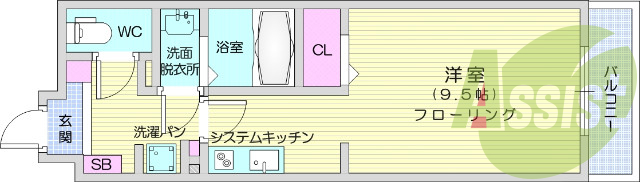 お写真は412号室のものです。参考にしてくださいませ。