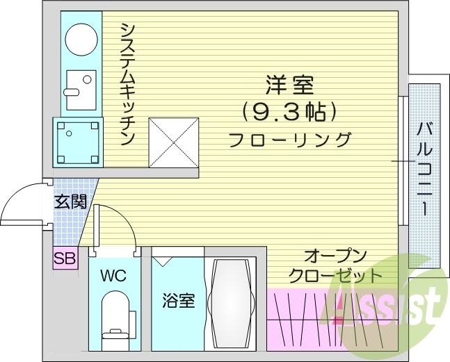 １R、IHクッキングヒーター、インターネット対応