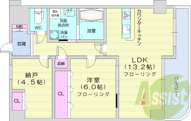 ２LDK、オートロック、エレベーター、オール電化