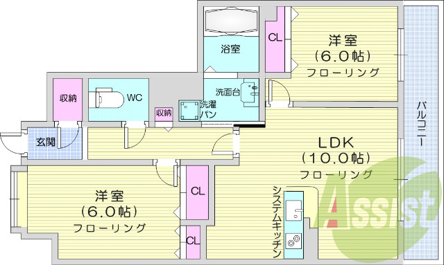 1LDK、システムキッチン、オートロック、浴室乾燥、エアコン