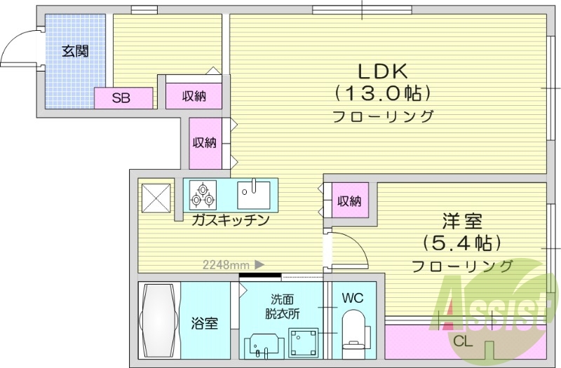 １LDK、独立洗面台、ペット可