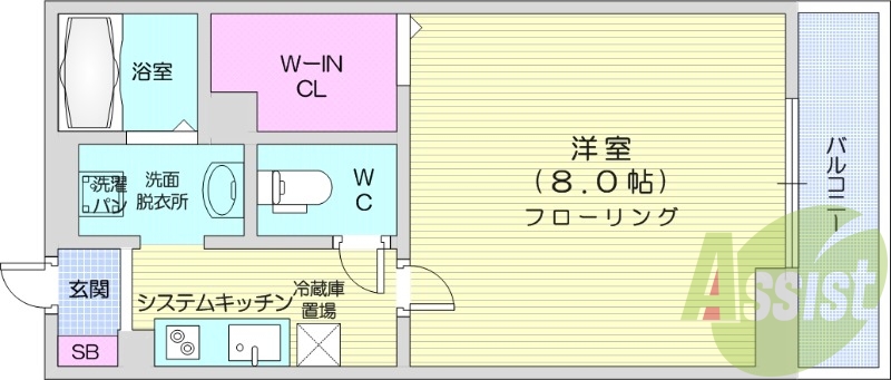 1K、インターネット無料、モニター付きインターホン