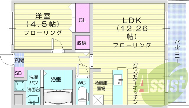１LDK、オートロック、追い炊き、シューズボックス