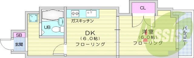 １DK、エアコン、クロゼット、シューズボックス