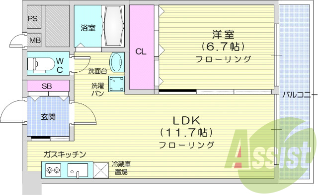 １LDK、TVモニターホン、エレベーター、光ファイバー