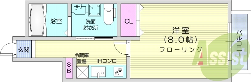 １K、インターネット無料、独立洗面台、モニターインターホン