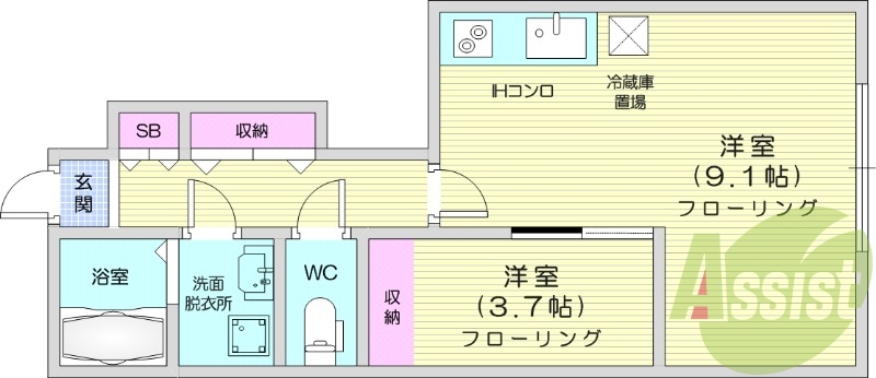 1LDK　防犯カメラ　温水洗浄便座　インターネット無料