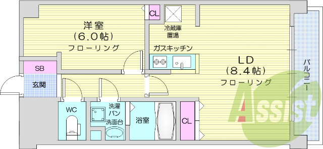 お写真は410号室のものです。参考にしてくださいませ。