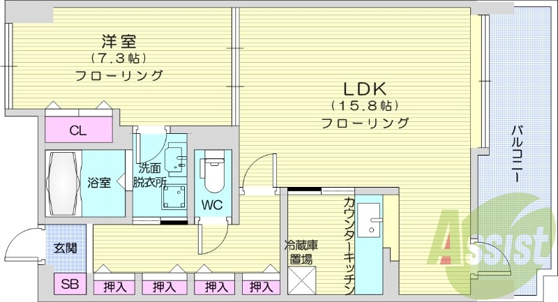 1LDK、エアコン温水洗浄便座、都市ガス