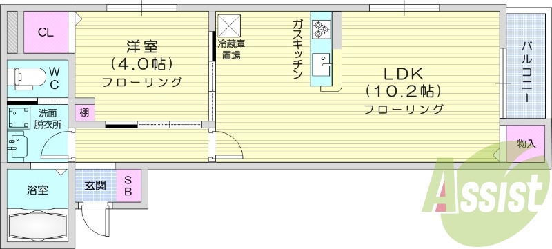 1LDK　IHコンロ　浴室乾燥機　追い焚き機能　宅配ボックス